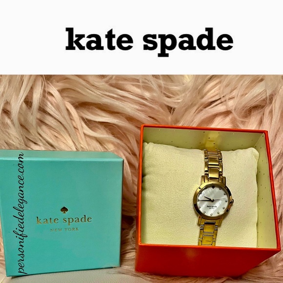 Kate Spade Gramercy Gold Tone Stainless Steel Crystal Accented Watch - Picture 16 of 16